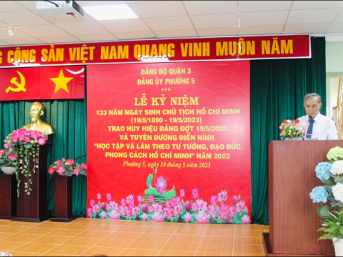 TỔ CHỨC LỄ KỶ NIỆM 133 NĂM NGÀY SINH CHỦ TỊCH HỒ CHÍ MINH (19/5/1890 – 19/5/2023), TRAO HUY HIỆU 55, 50, 40 VÀ 30 NĂM TUỔI ĐẢNG ĐỢT 19/5.