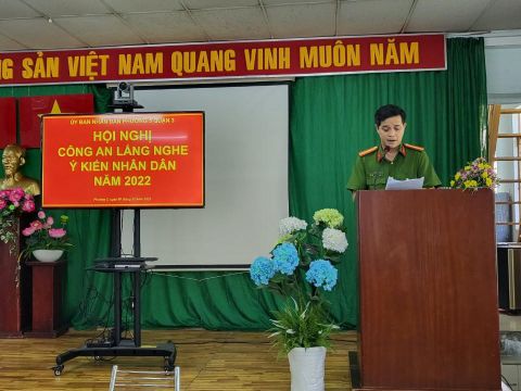 PHƯỜNG 5 TỔ CHỨC HỘI NGHỊ CÔNG AN LẮNG NGHE Ý KIẾN NHÂN DÂN NĂM 2022